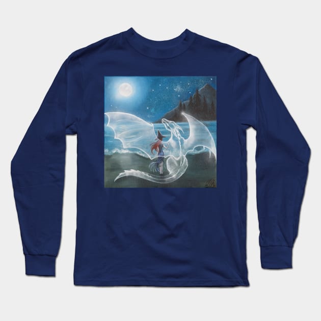 Under the moon II Long Sleeve T-Shirt by Draconisa Art